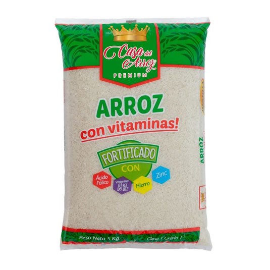 Arroz Natural Fortificado Casa Del Arroz 5 Kg