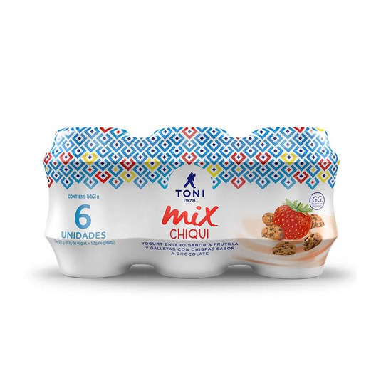Yogurt Chiqui Galletas Toni Mix 6 Pack