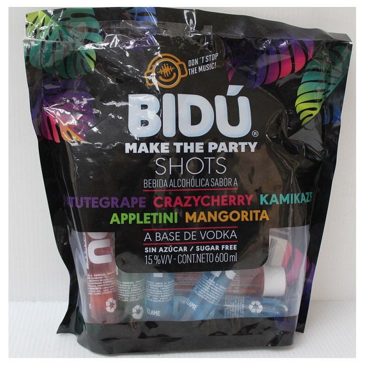 Bebida Alcoholica Bidu A Base De Vodka Shots 600 Ml X 20 Un.
