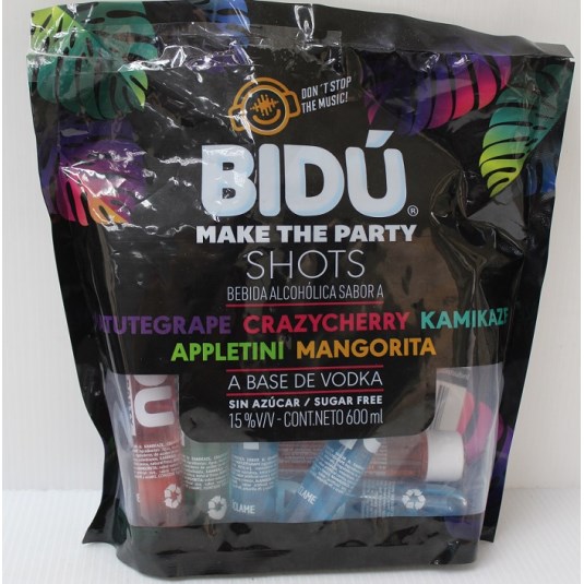 Bebida Alcoholica Bidu A Base De Vodka Shots 600 Ml X 20 Un.