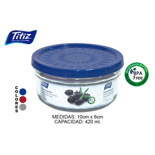 Contenedor Titiz Vidrio 415Ml C/Tapa