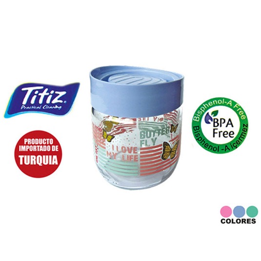 Frasco De Vidrio Titiz Con Diseños 425Ml