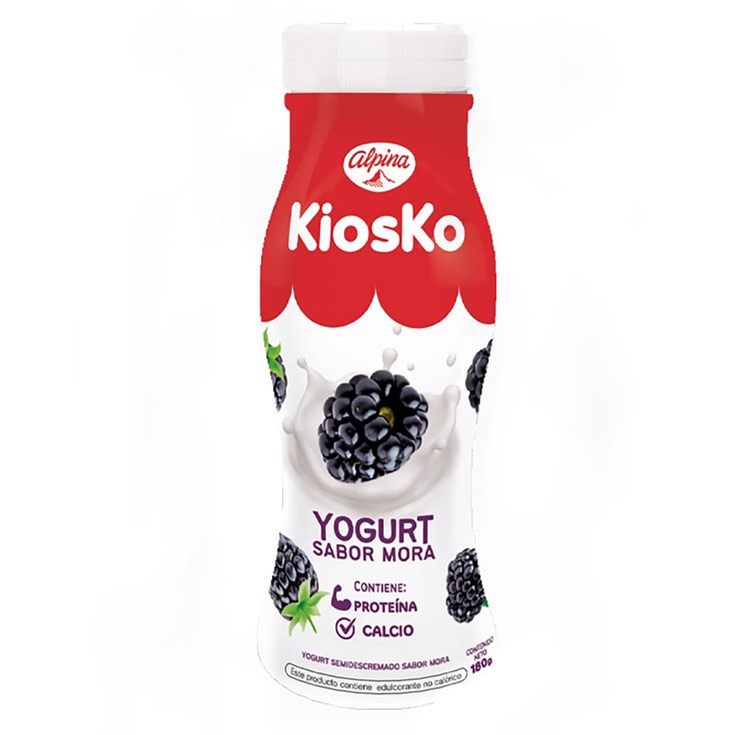 Kiosko bebida de yogurt sabor mora 180 ml
