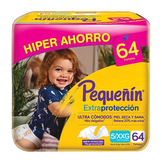 Pañal Extraprotección Pequeñin Etapa 5 X 64 U