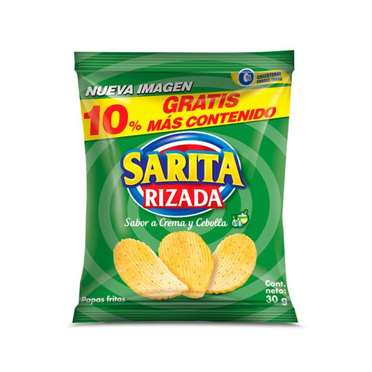 Papas Rizadas Crema Cebolla Sarita 30 Gr