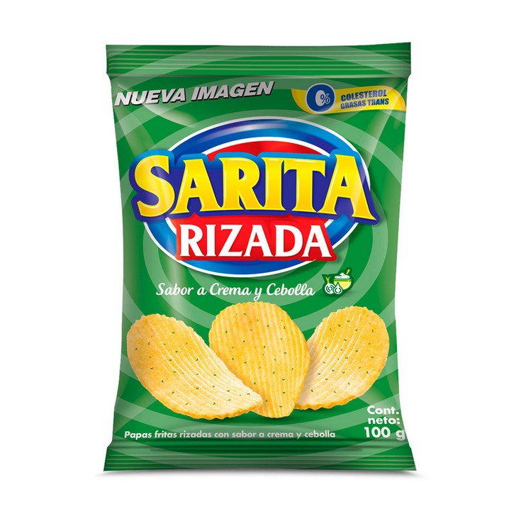 Papas Rizadas Crema Cebolla Sarita 100 Gr