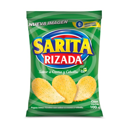 Papas Rizadas Crema Cebolla Sarita 100 Gr