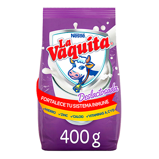 Leche En Polvo La Vaquita Deslactosada 400 Gr.