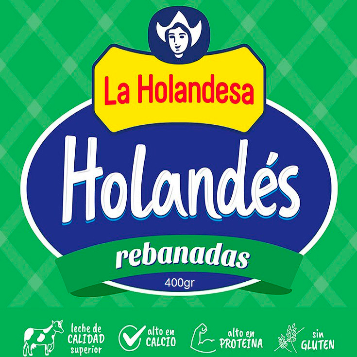 Queso Rebanado Holandes La Holandesa 400 Gr.