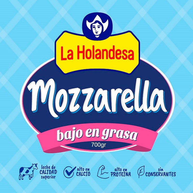 Queso Mozzarella Bajo En Grasa La Holandesa 700 Gr.