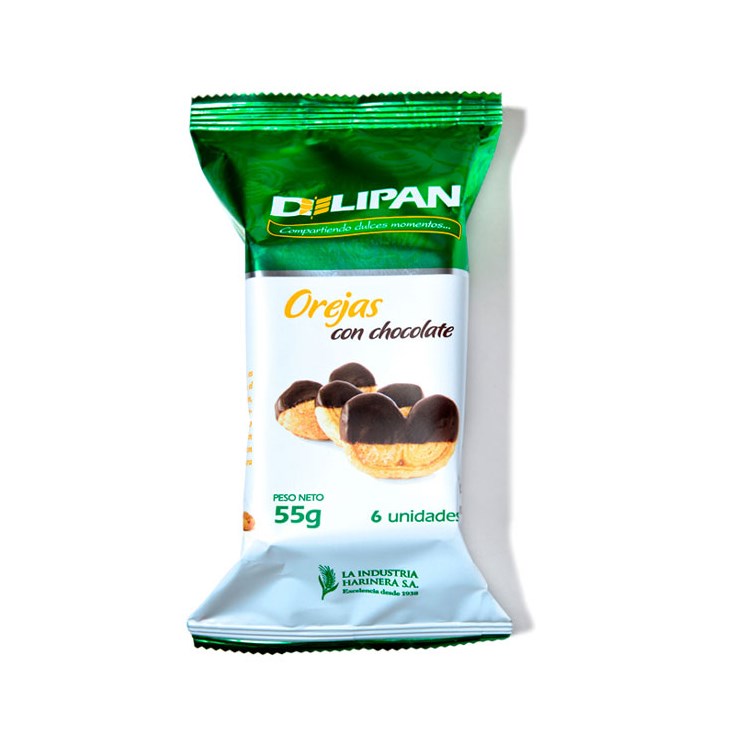 Orejas Chocolate Delipan 55 Gr