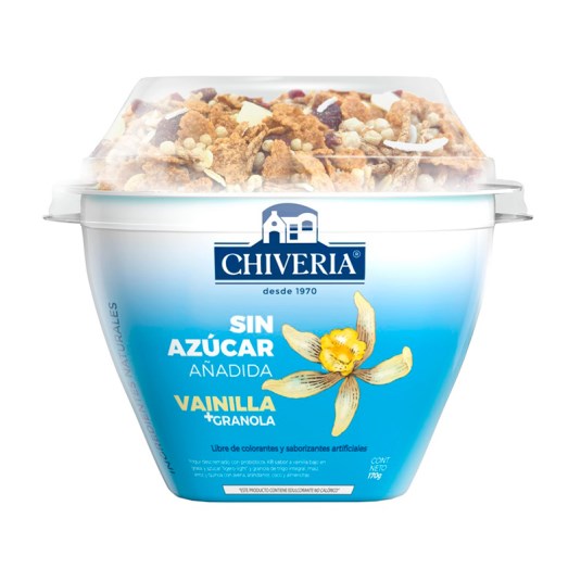 Yogurt Sin Azucar Sabor Vainilla Con Granola Chivería