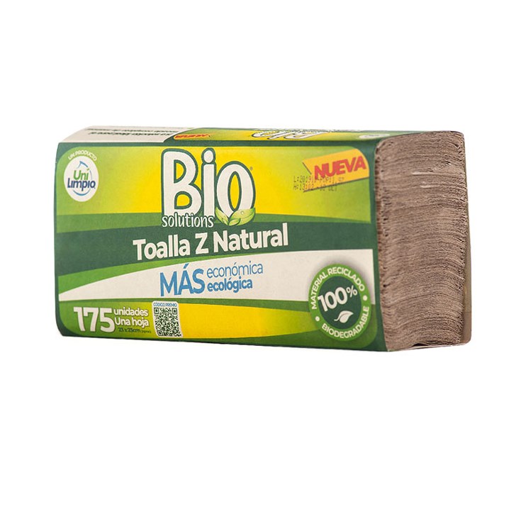 Toalla Z Natural Bio de 175 Unidades 1h Caja