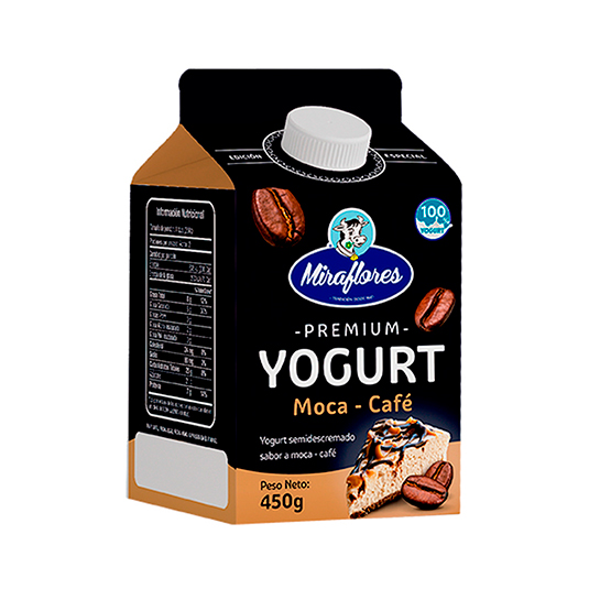 Yogurt Premiun Sabor Moca - Café Miraflores Carton 450 Gr
