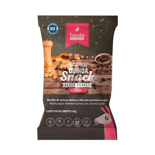 Quinoa Snacks Sabor A Pimienta Negra 40 Gr