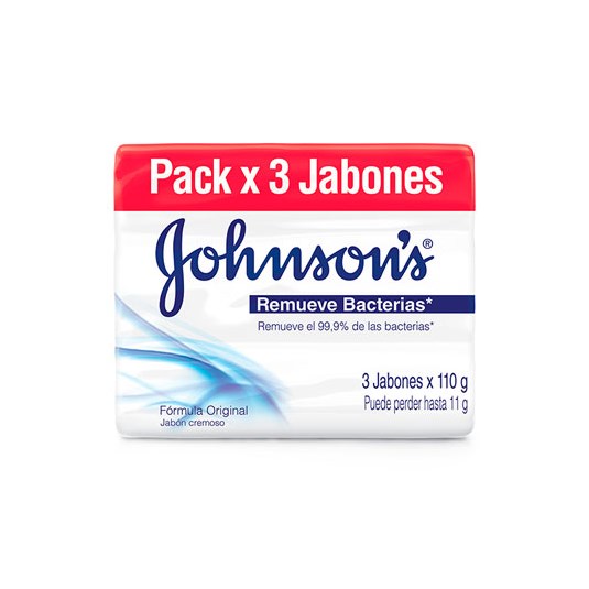 Jabon Johnson´S Tripack Original Remueve Bacterias 110 Gr C/