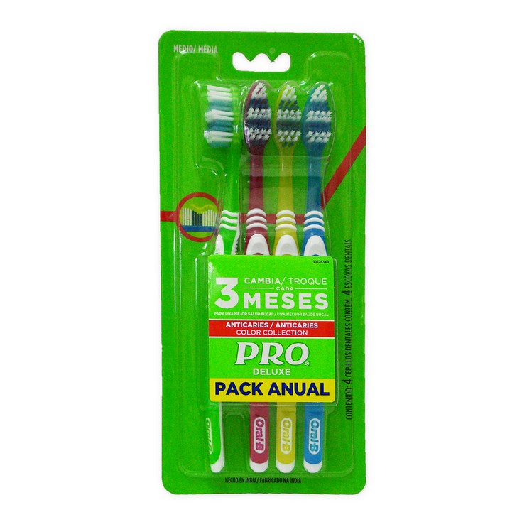 Pack X 4 Cepillo Pro Deluxe Anticaries