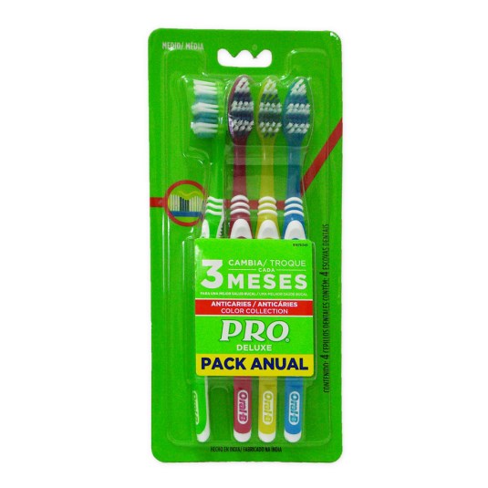 Pack X 4 Cepillo Pro Deluxe Anticaries