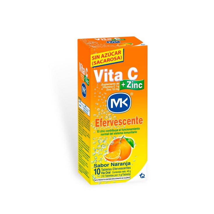 Mk vita c zinc naranja efervesente 10 tableta