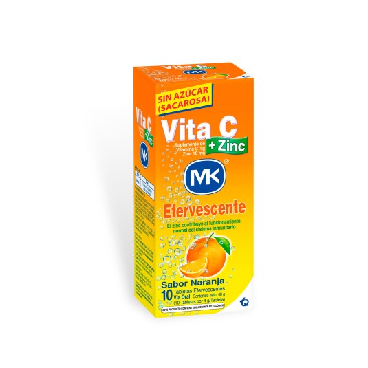 Mk vita c zinc naranja efervesente 10 tableta