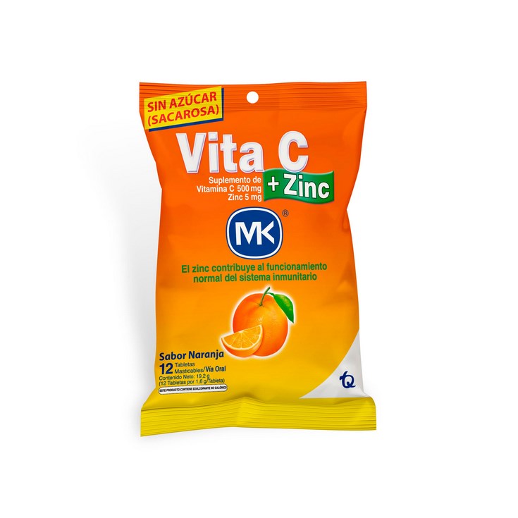 Mk Vitamina C Naranja Zinc 500 Mg 