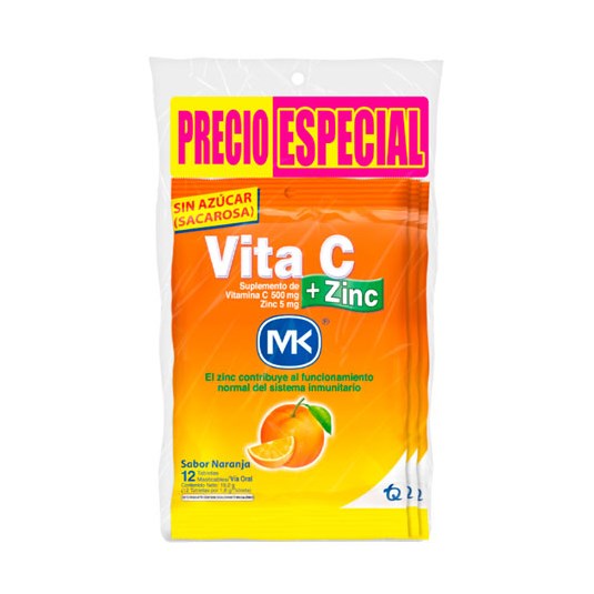 Pack Pague 2 Lleve 3 Mk Vitamina C + Zinc Mas