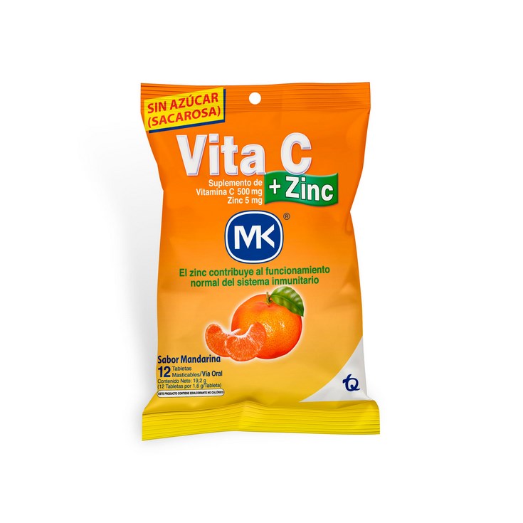 Mk Tabletas Masticables Vitamina C Zinc Manda