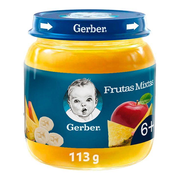 Pure De Frutas Gerber Etapa 2 Mixtas 113 Gr