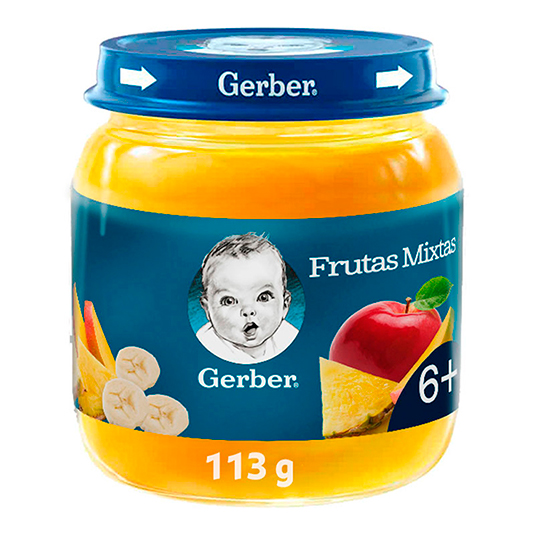 Pure De Frutas Gerber Etapa 2 Mixtas 113 Gr