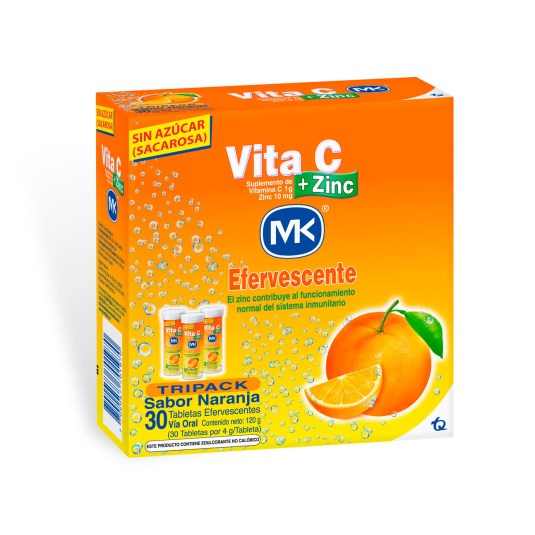 Tripack Mk Efervesente Vitamina C Mas Zinc Na