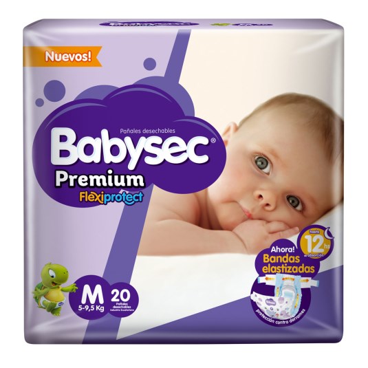 Pañal Premium Flex Mediano Babysec 20 Un