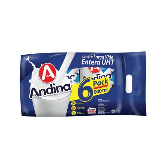 Leche Entera Andina x6 Uni. 900 Ml. C/U