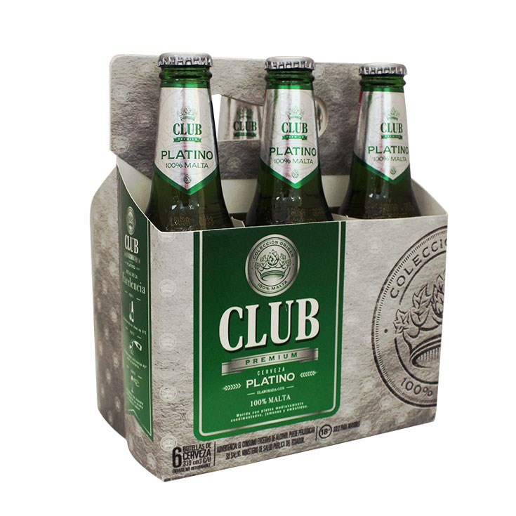 Club Sixpack Cerveza Platino Botella 330Ml.