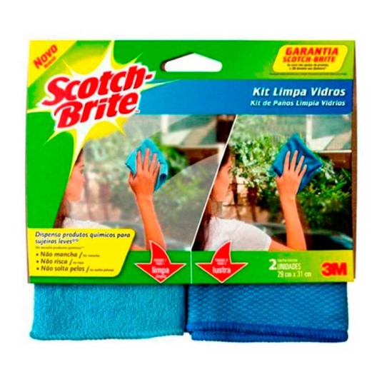 Scotch brite paño limpia vidrios x 2 un.