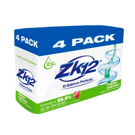 Jabón Zk12 De Tocador Fresh Energy Fourpack 440Gr