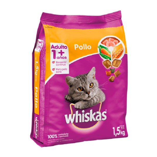 Comida Para Gato Whiskas Sabor Pollo 1.5 Kg