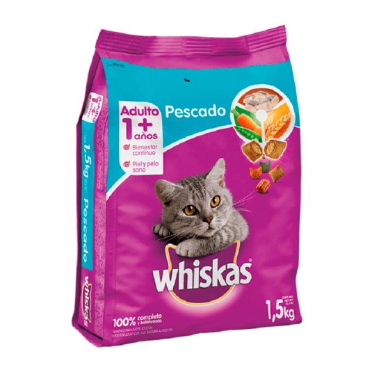 Comida Para Gato Whiskas Sabor Pescado 1.5 Kg