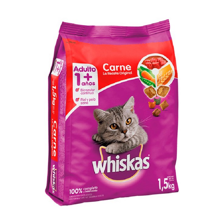 Comida Para Gato Whiskas Sabor Carne 1.5 Kg