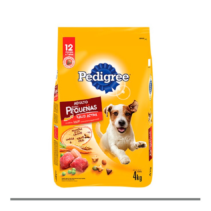 Comida Para Perro Pedigree Adulto Raza Peqeña 4 Kg.