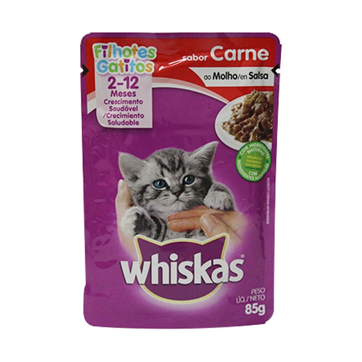 Whiskas Gatos Adultos Sabor Carne En Salsa 85 Gr