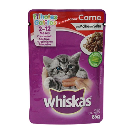 Whiskas Gatos Adultos Sabor Carne En Salsa 85 Gr