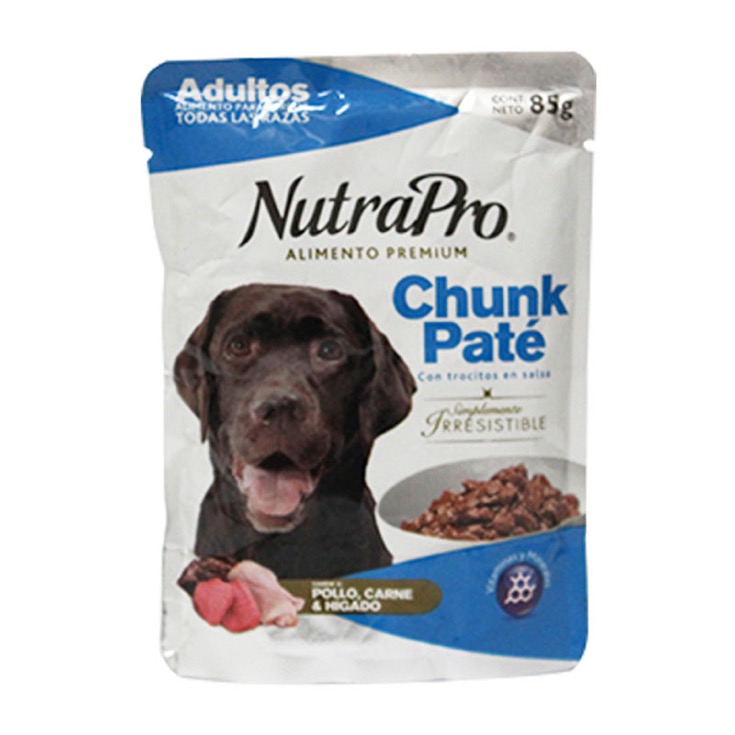 Paté Nutrapro Chunk Para Perro Adulto 85 Gr