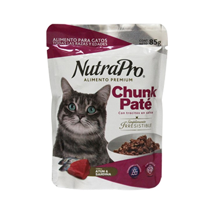 Paté Nutrapro Chunk Para Gatos Atún Y Sardina 85 Gr