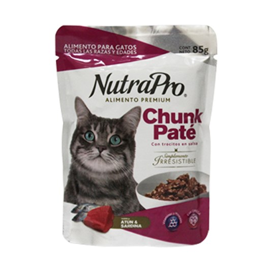 Paté Nutrapro Chunk Para Gatos Atún Y Sardina 85 Gr