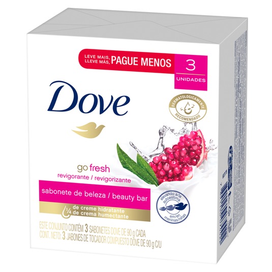 Pack x 3 dove jabon revigorizante 90g