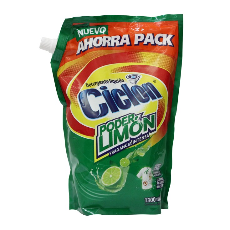 Detergente Líquido Poder Limón Ciclon Doypack