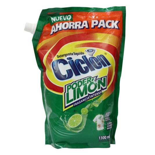 Detergente Líquido Poder Limón Ciclón Doypack