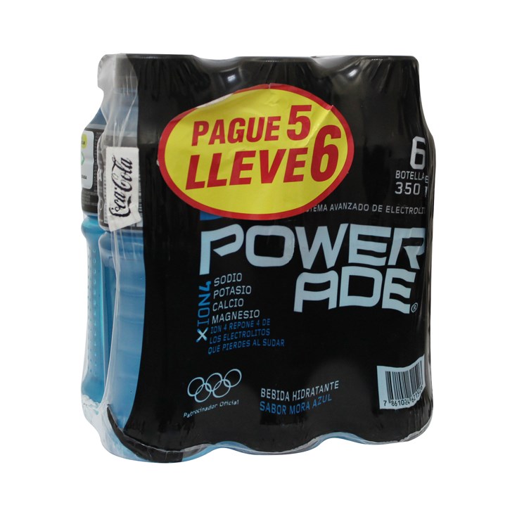 6 Pack Powerade Mora Azul 350 Ml C/U