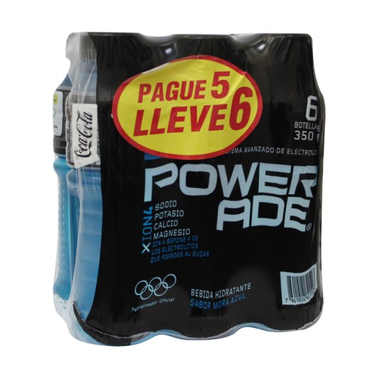 6 Pack Powerade Mora Azul 350 Ml C/U