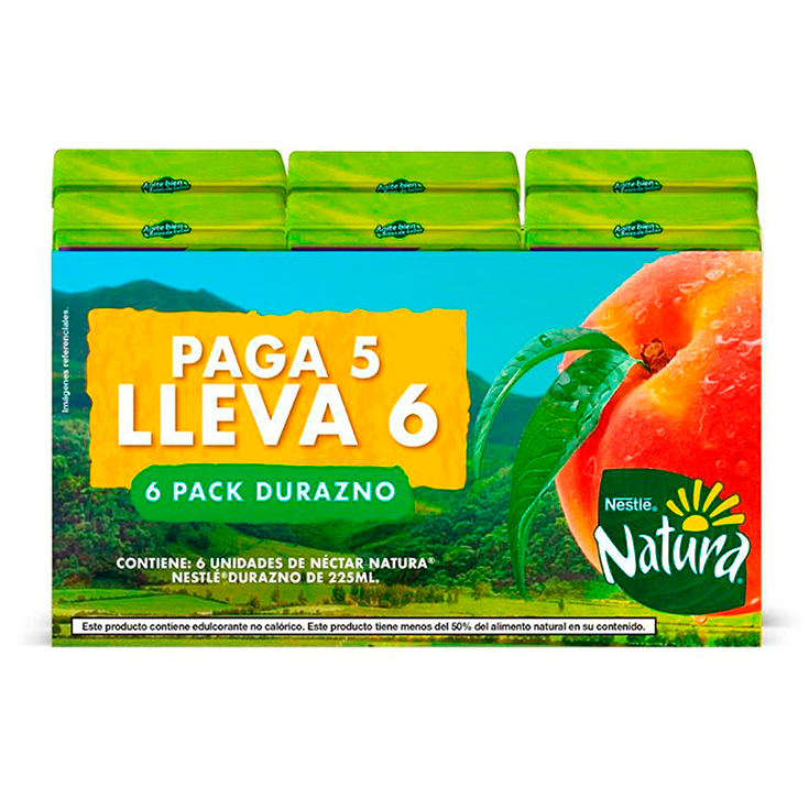 6 Pack Natura Durazno 225 Ml CU 6X5